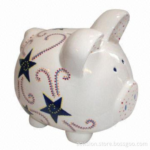 Ceramic Money Bank for Gift and Promotional Use, Piggy Shaped Bank